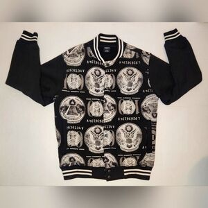 ABLANCHE Federal Reserve Bomber Jacket In Black (LARGE)